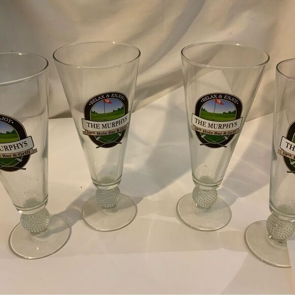 Murphy's Golf Glass Set 19th hole bar & grill relax and enjoy set of 4 - Picture 5 of 9